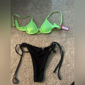 Xhilaration Bright Green Bikini Top XS